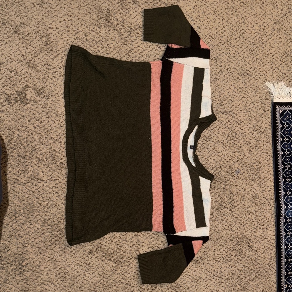 Torrid Multicolor Striped Crew Neck Sweater